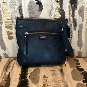Navy Blue Leather Coach Purse